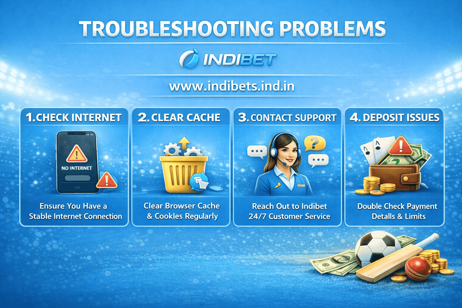 Read more about the article Troubleshooting Problems During Indibet Cricket and IPL Bets